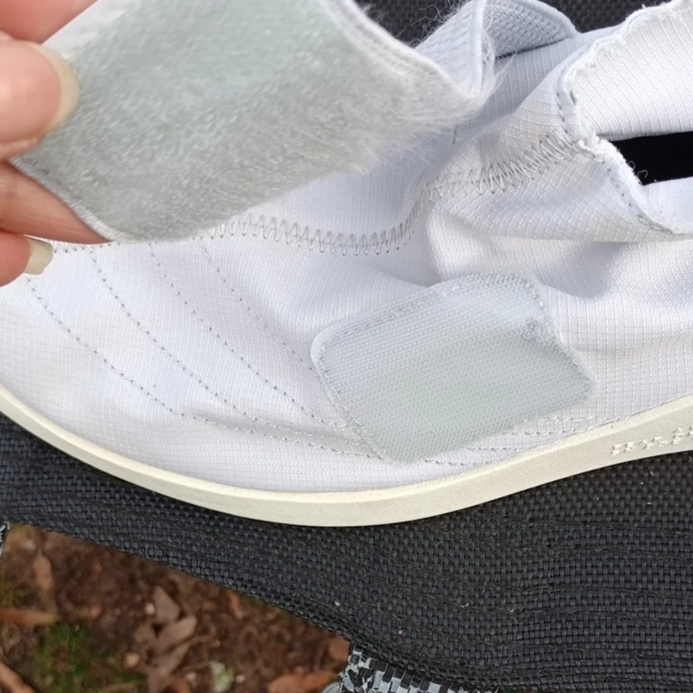 Nike White Athletic Slip-Ons with Strap‎